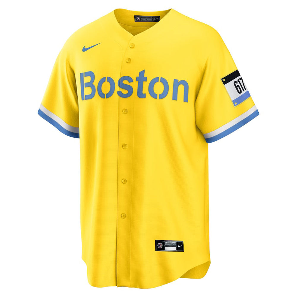 Men's Boston Red Sox Trevor Story City Connect Replica Jersey - Gold